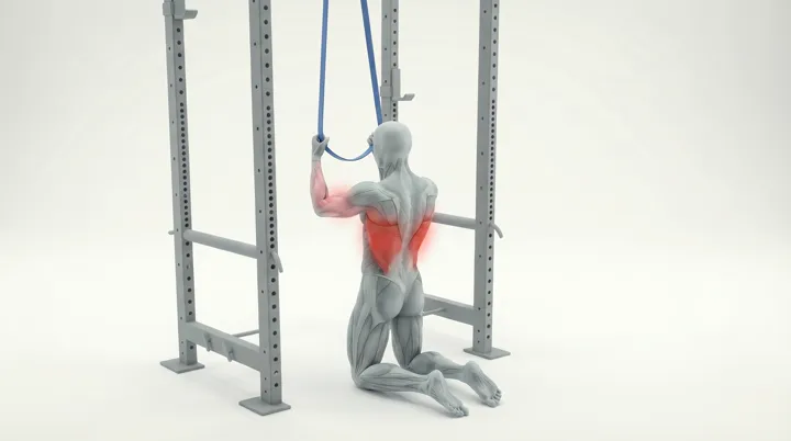 Band Kneeling Pulldown — 3D demonstration