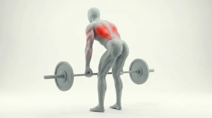 Barbell Bent Over Row - Overhand — 3D demonstration