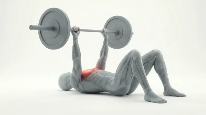 Barbell Floor Press — 3D demonstration