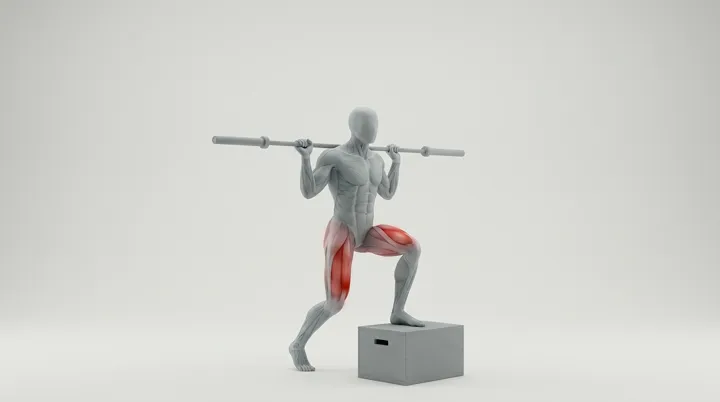Barbell Step Up Knee Drive — 3D demonstration