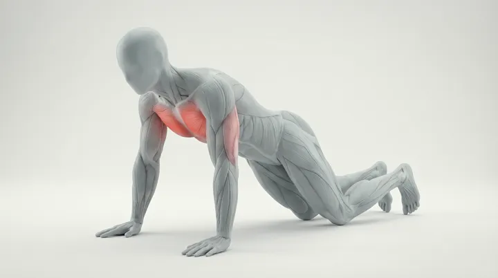 Bodyweight Knee Push Ups — 3D demonstration
