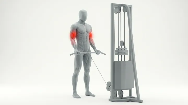Cable Bar Curl — 3D demonstration