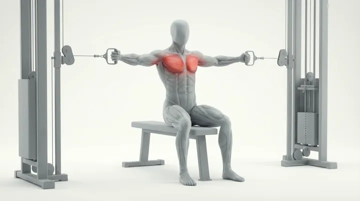 Cable Bench Chest Fly — 3D demonstration