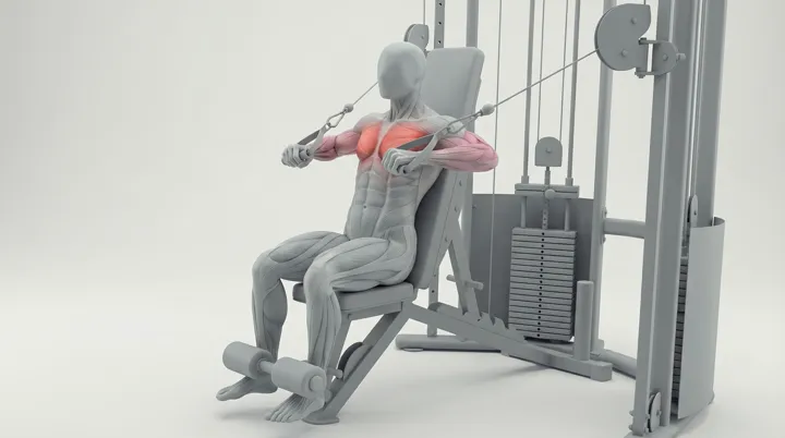 Cable Decline Bench Press — 3D demonstration