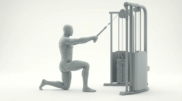 Cable Rope Kneeling Face Pull — 3D demonstration