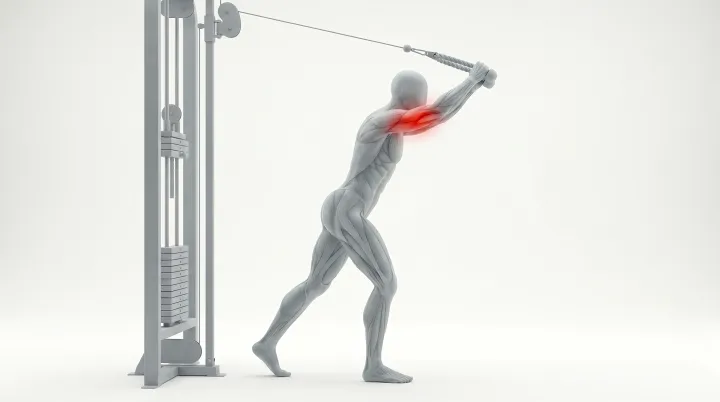 Cable Rope Overhead Tricep Extension — 3D demonstration