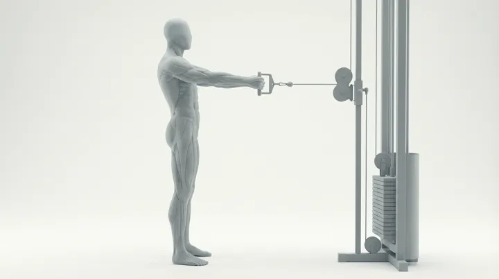 Cable Row Bar Standing Row — 3D demonstration