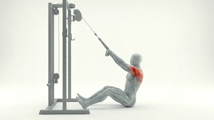 Cable Seated Rope Face Pull — 3D demonstration