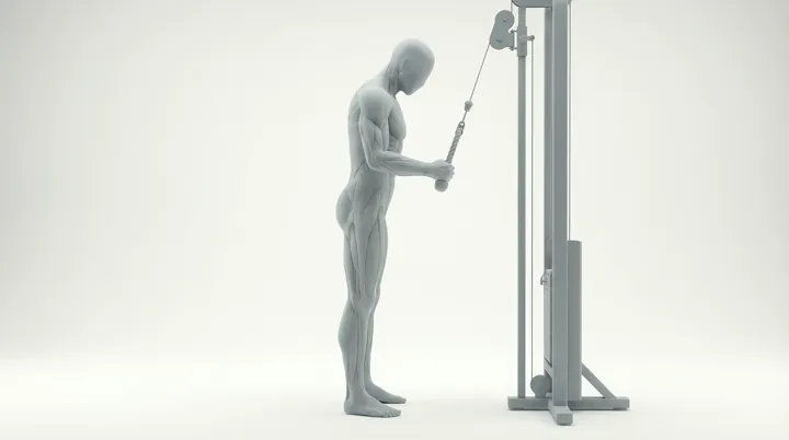 Cable Single Arm Rope Pushdown — 3D demonstration