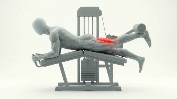 Cable Single Leg Laying Leg Curl — 3D demonstration