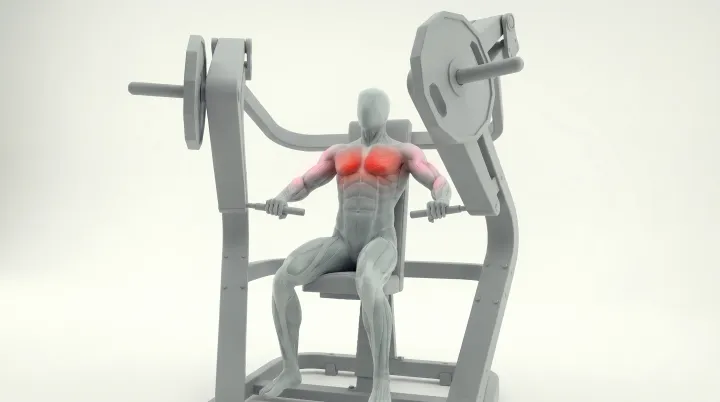 Decline Machine Chest Press — 3D exercise demonstration