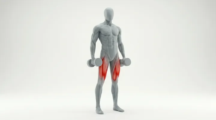 Dumbbell Alternating Forward Lunge — 3D demonstration