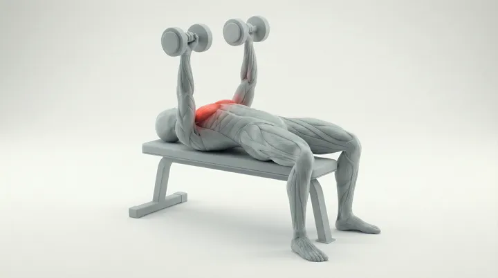 Dumbbell Bench Press — 3D demonstration