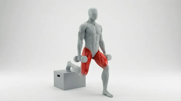 Dumbbell Bulgarian Split Squat — 3D demonstration