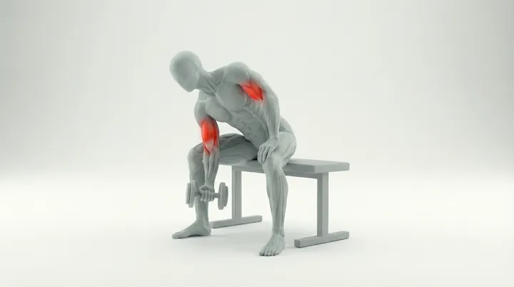 Dumbbell Concentration Curl — 3D demonstration