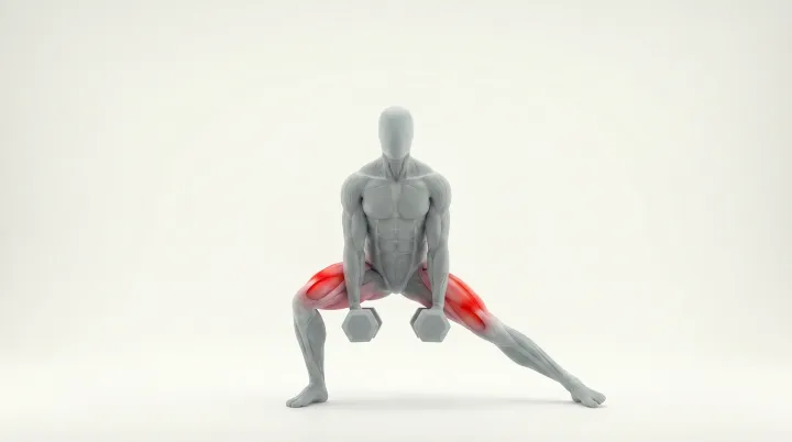 Dumbbell Cossack Squat — 3D demonstration