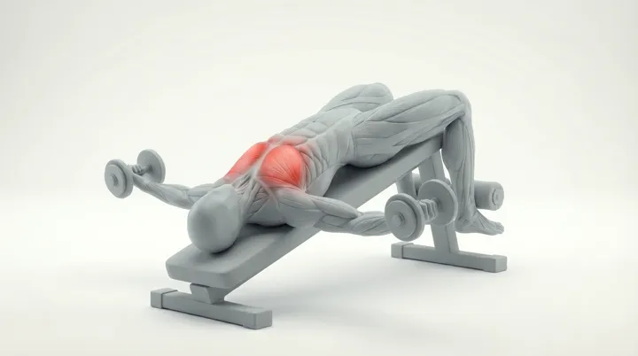 Dumbbell Decline Chest Fly — 3D demonstration