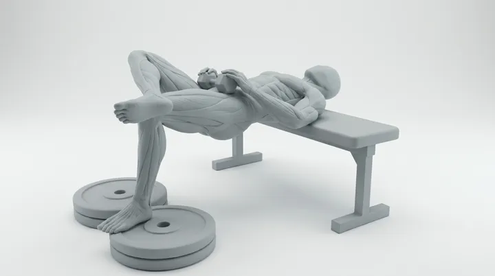 Dumbbell Figure Four Heels Elevated Hip Thrust — 3D demonstration