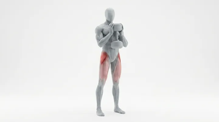 Dumbbell Goblet Alternating Curtsy Lunge — 3D demonstration
