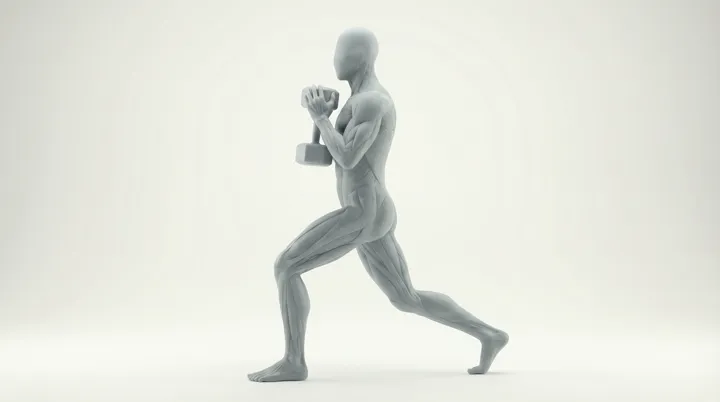 Dumbbell Goblet Split Squat — 3D demonstration