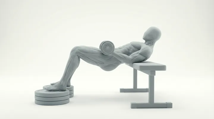 Dumbbell Heels Elevated Hip Thrust — 3D demonstration