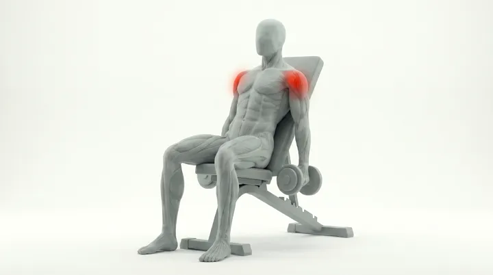 Dumbbell Incline Front Raise — 3D demonstration