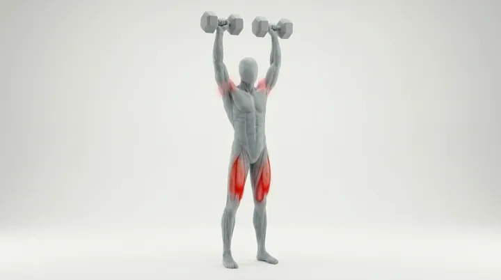 Dumbbell Overhead Squat — 3D exercise demonstration