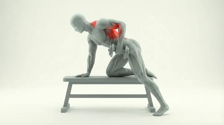 Dumbbell Row Unilateral — 3D demonstration