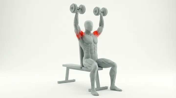 Dumbbell Seated Overhead Press — 3D demonstration