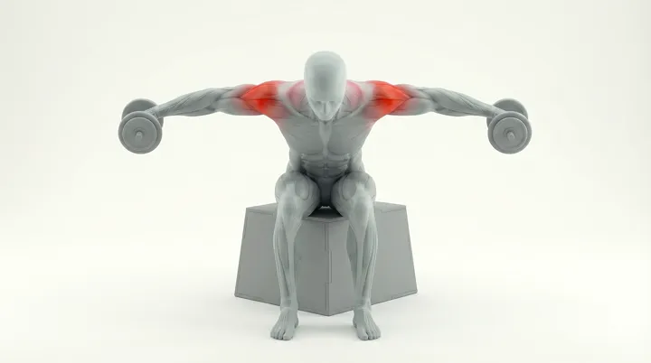Dumbbell Seated Rear Delt Fly — 3D demonstration