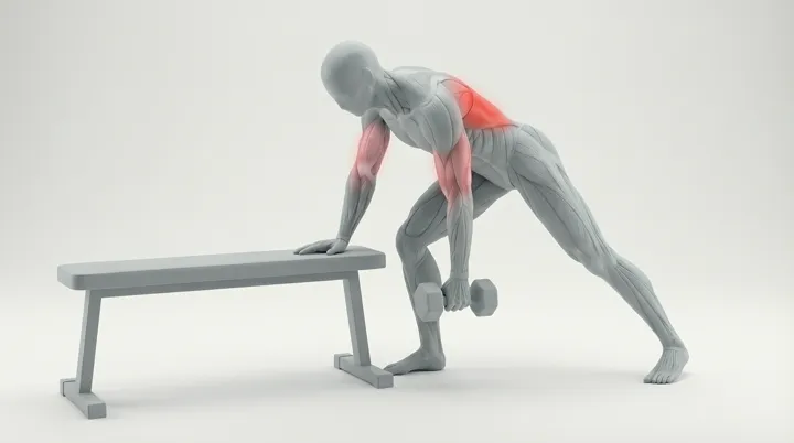 Dumbbell Single Arm Row — 3D demonstration