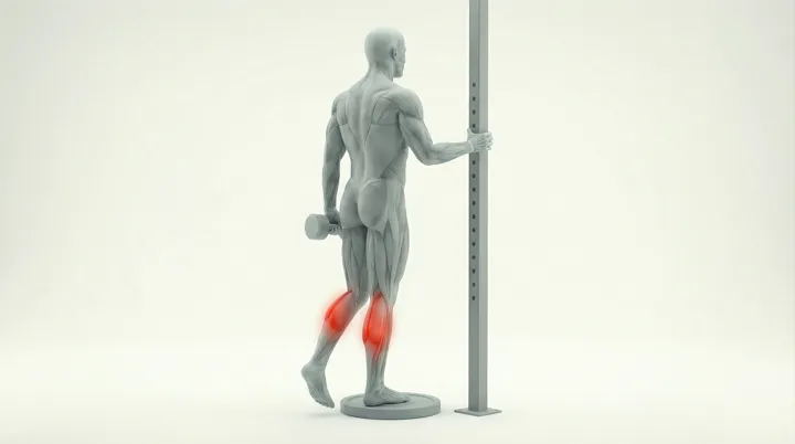 Dumbbell Single Leg Calf Raise — 3D demonstration