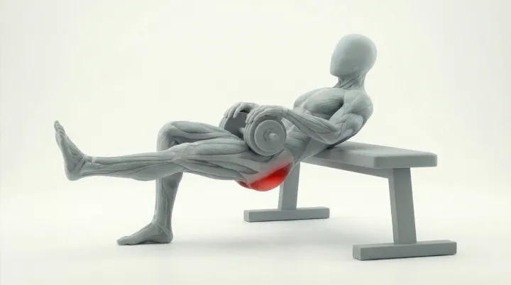 Dumbbell Single Leg Hip Thrust — 3D exercise demonstration