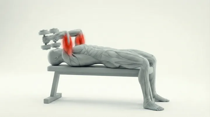 Dumbbell Skullcrusher — 3D demonstration