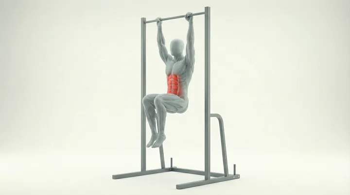 Hanging Knee Raises — 3D demonstration