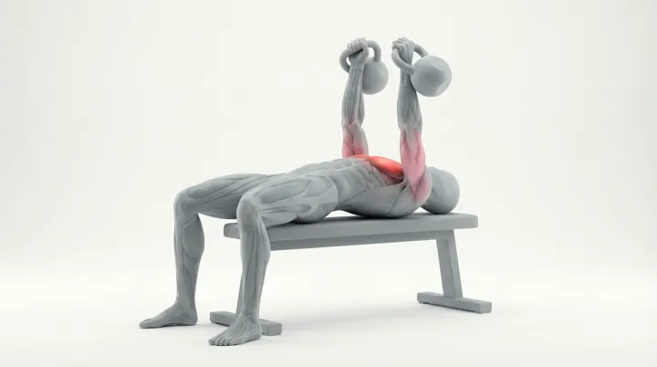 Kettlebell Bench Press — 3D demonstration