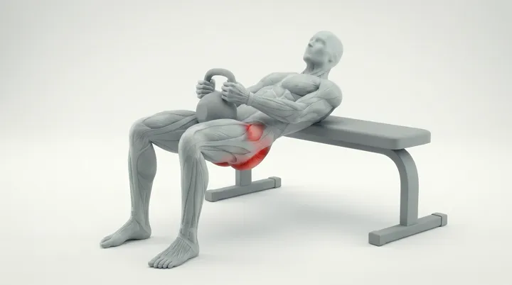 Kettlebell Hip Thrust — 3D demonstration