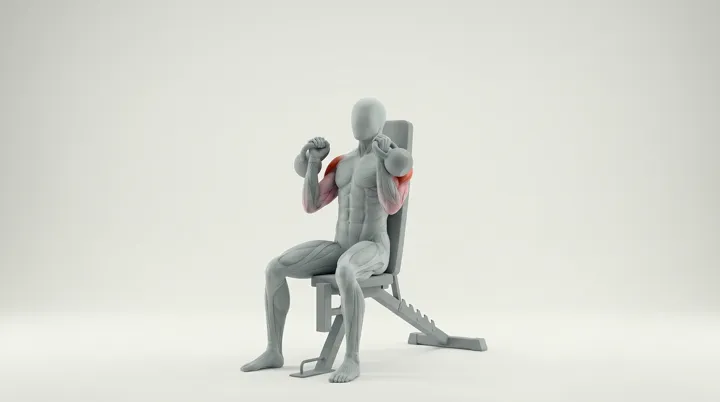 Kettlebell Seated Overhead Press — 3D demonstration