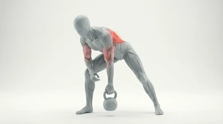Kettlebell Single Arm Row — 3D demonstration