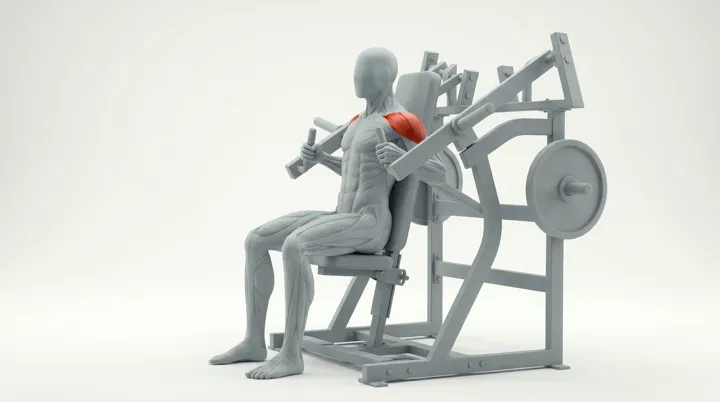 Machine Plate Loaded Front Military Press — 3D demonstration
