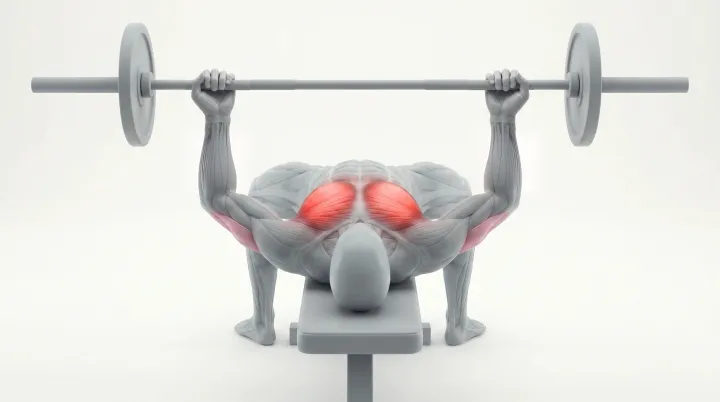 Reverse-Grip Barbell Bench Press — 3D demonstration