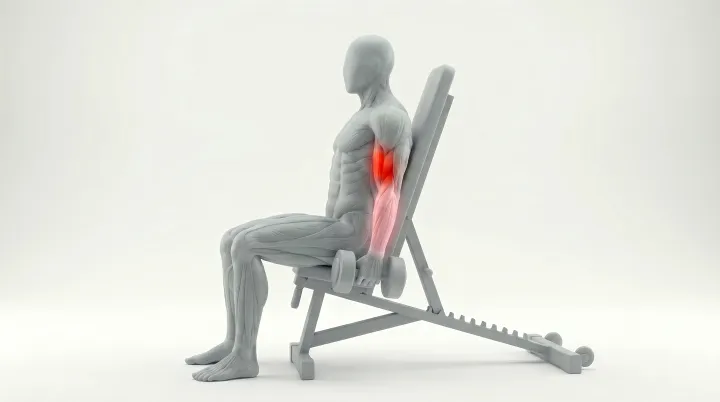 Seated Dumbbell Curl — 3D demonstration