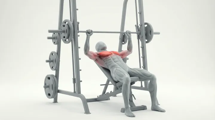 Smith Machine Incline Bench Press — 3D demonstration