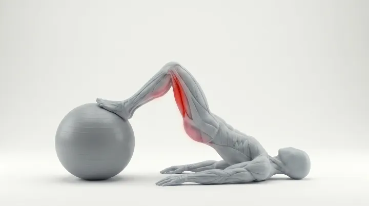 Stability Ball Leg Curl — 3D demonstration