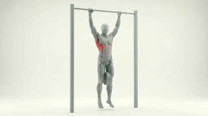Weighted Pull Ups — 3D exercise demonstration